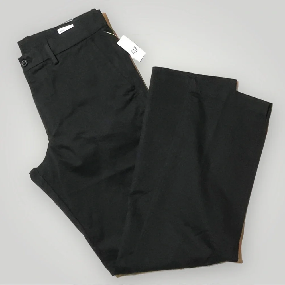 Gap Essential Khaki Straight Leg Black Pants 33”x32” - Picture 1 of 16